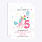 Unicorn Personalised Happy Birthday Rectangle Invitation Matte Paper Front and Back Image
