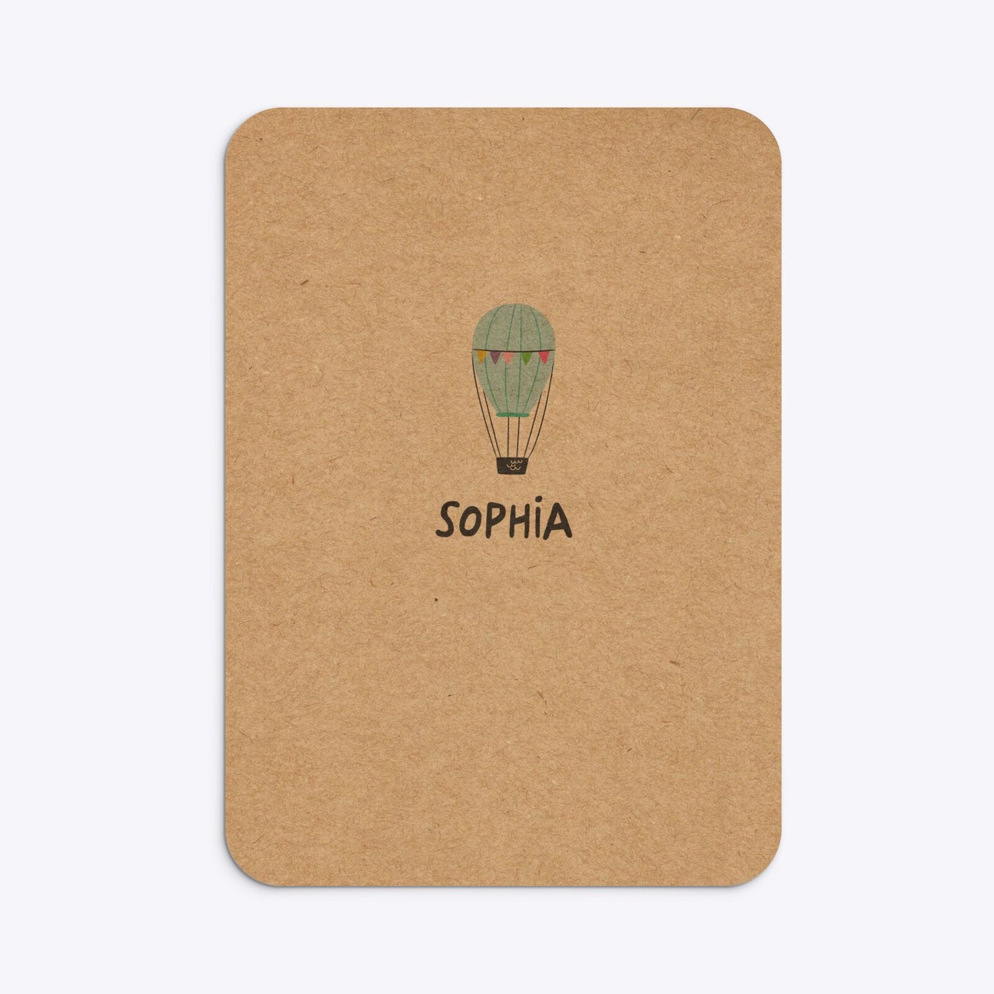 Unicorn Personalised Happy Birthday Rounded Invitation Kraft Back Image