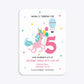 Unicorn Personalised Happy Birthday Rounded Invitation Matte Paper