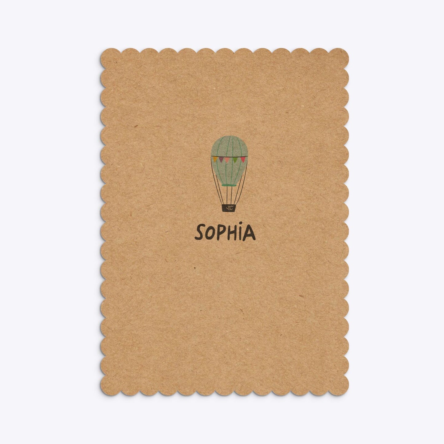 Unicorn Personalised Happy Birthday Scalloped Invitation Kraft Back Image