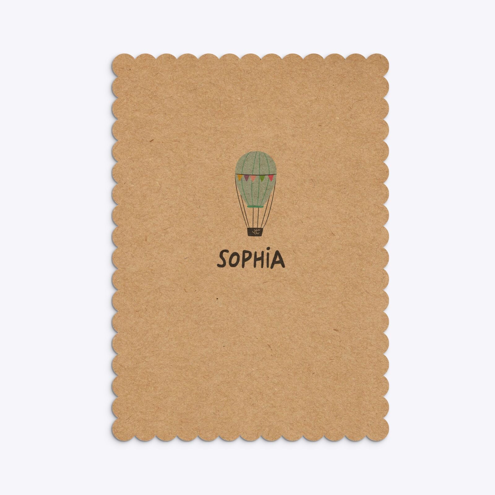 Unicorn Personalised Happy Birthday Scalloped Invitation Kraft Back Image