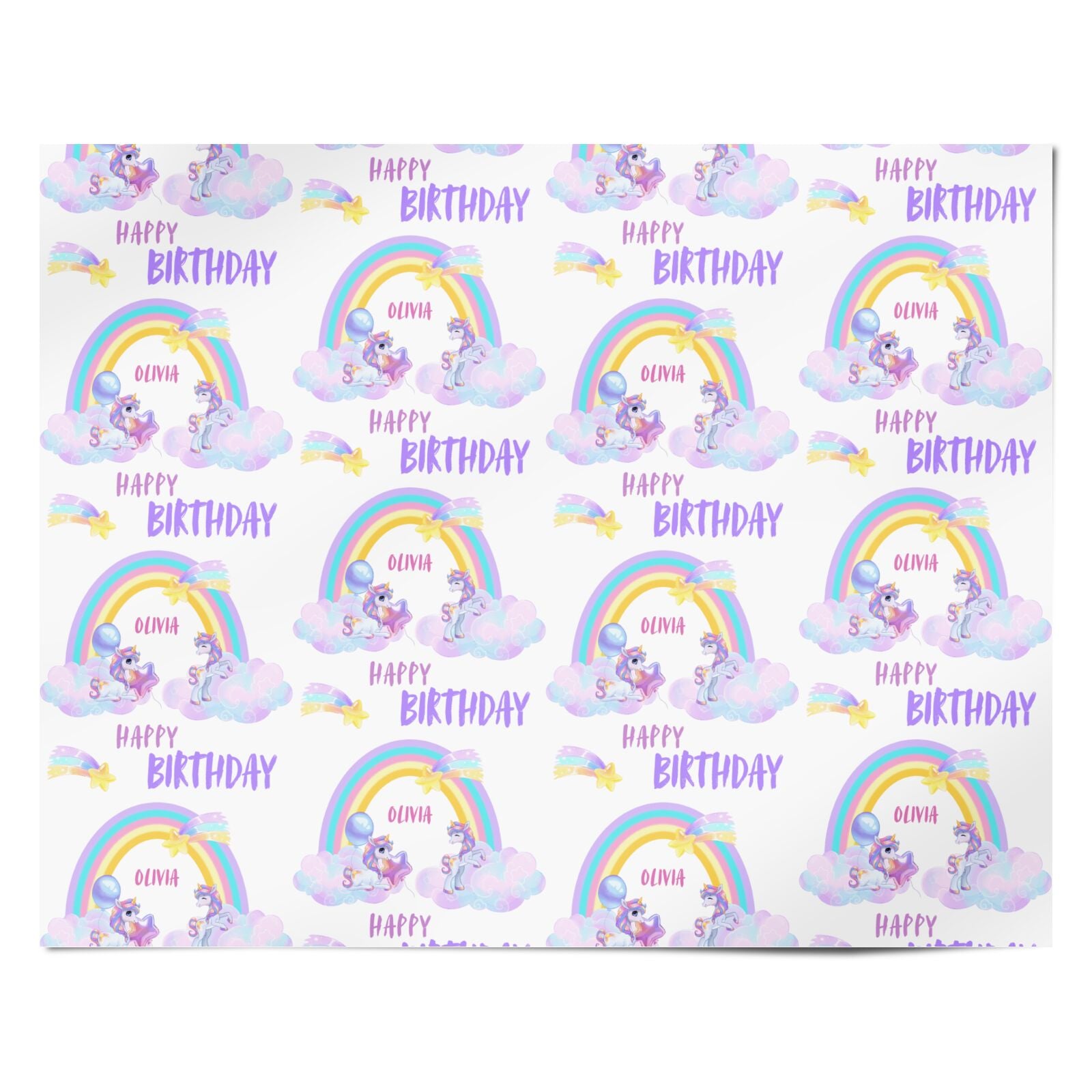 Unicorn Personalised Personalised Wrapping Paper Alternative