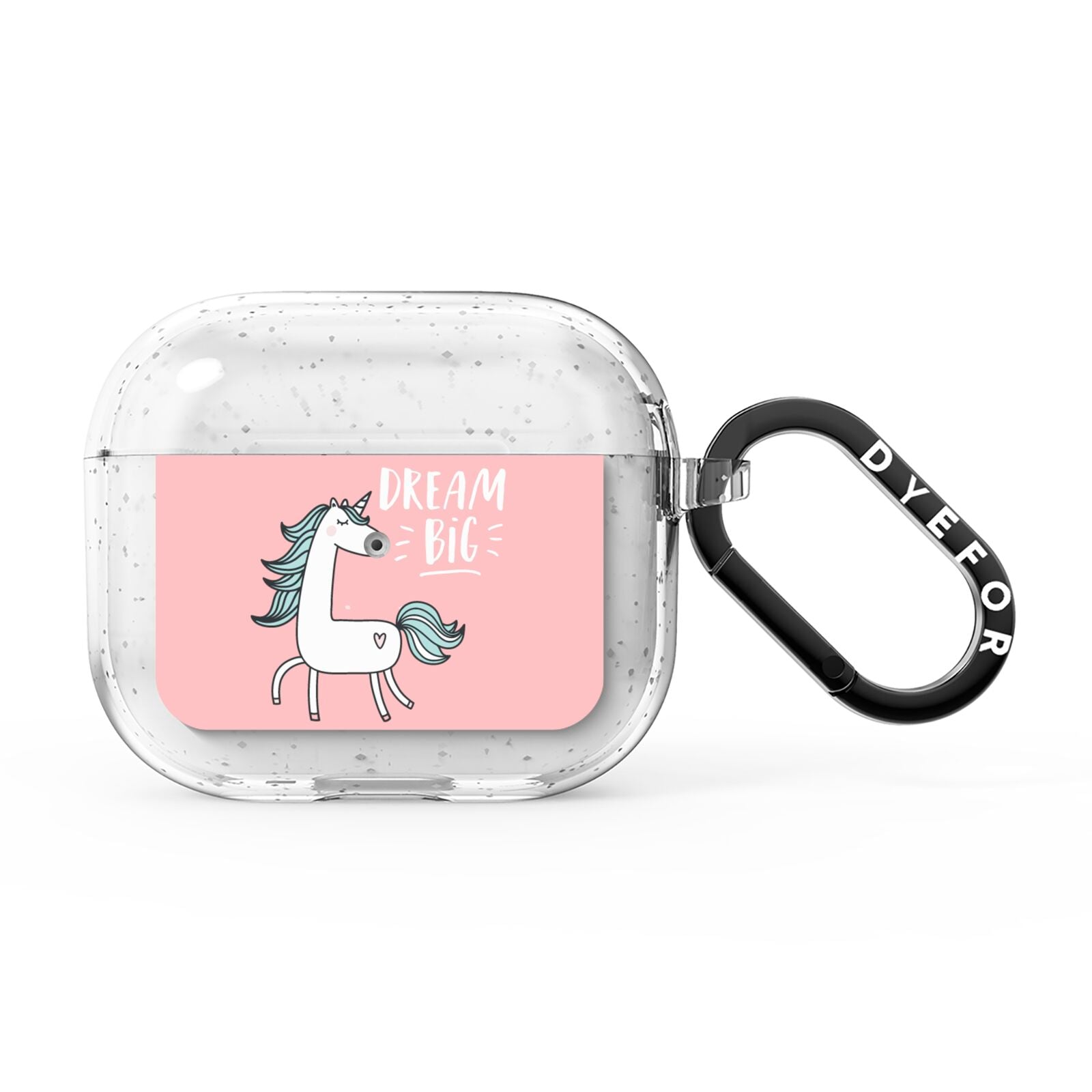 Unicorn Print Dream Big AirPods Glitter Case 3rd Gen