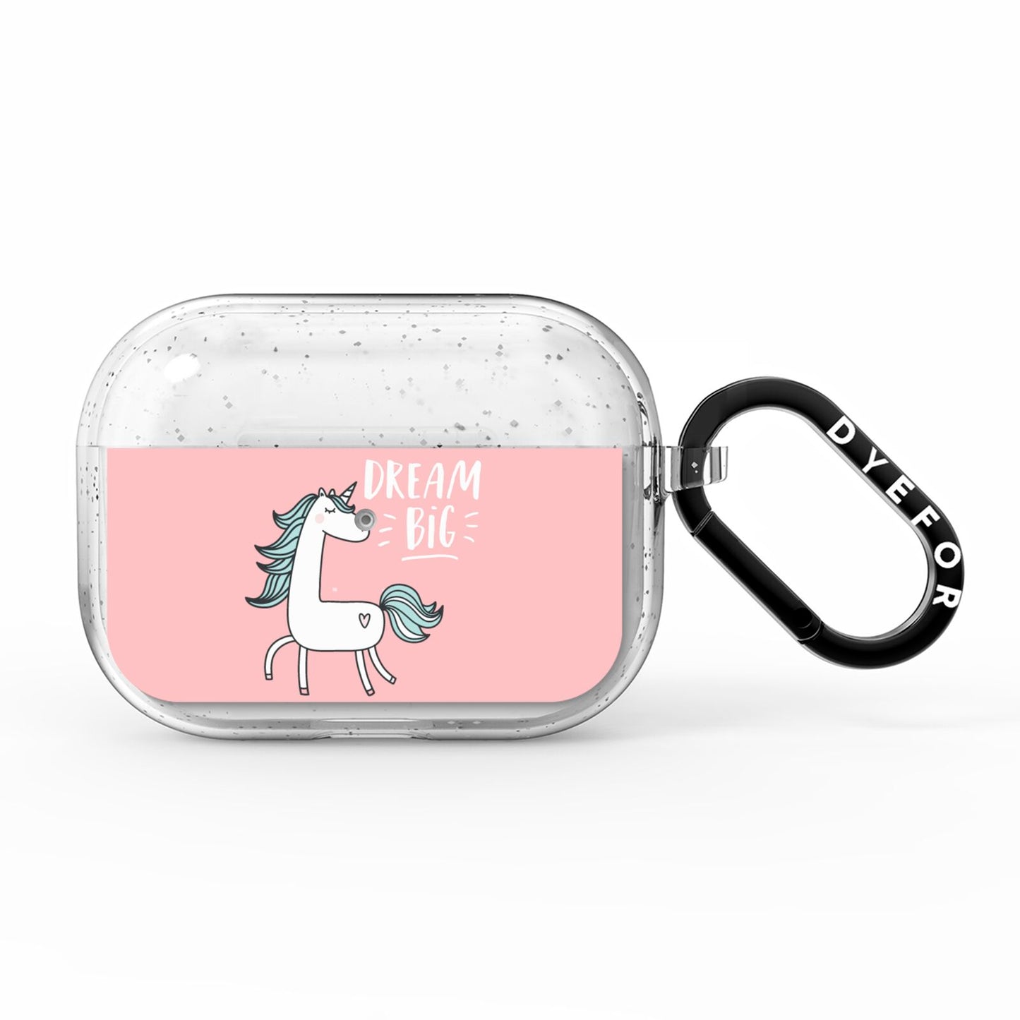 Unicorn Print Dream Big AirPods Pro Glitter Case