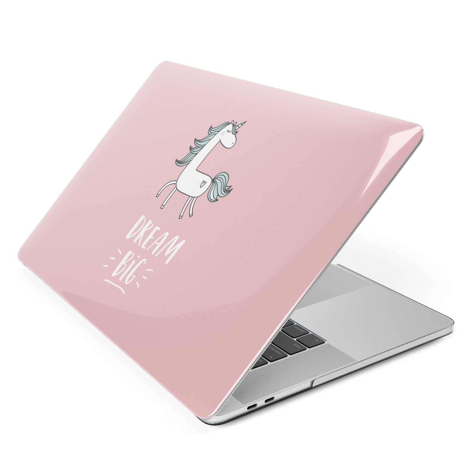 Unicorn Print Dream Big Apple MacBook Case Side View