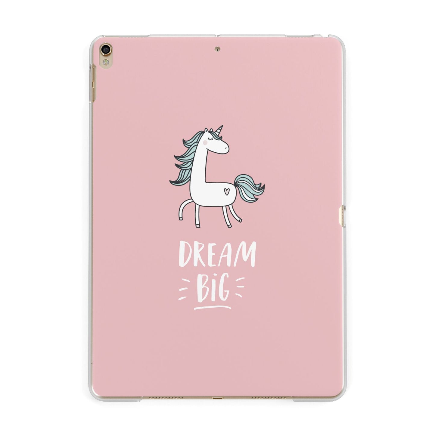 Unicorn Print Dream Big Apple iPad Gold Case