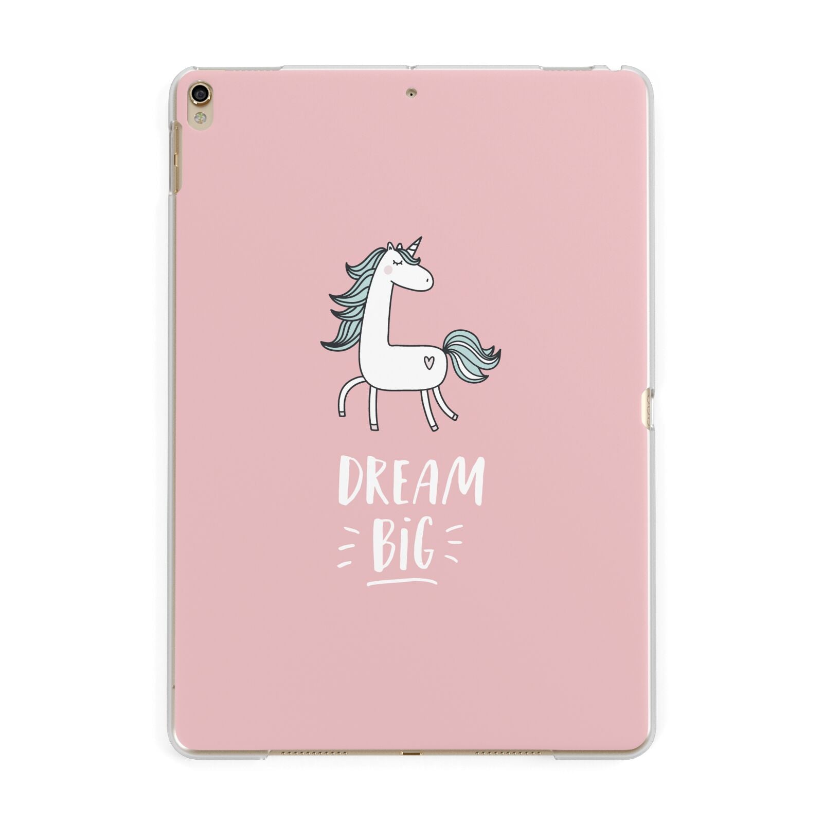 Unicorn Print Dream Big Apple iPad Gold Case
