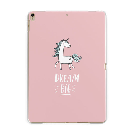 Unicorn Print Dream Big Apple iPad Gold Case