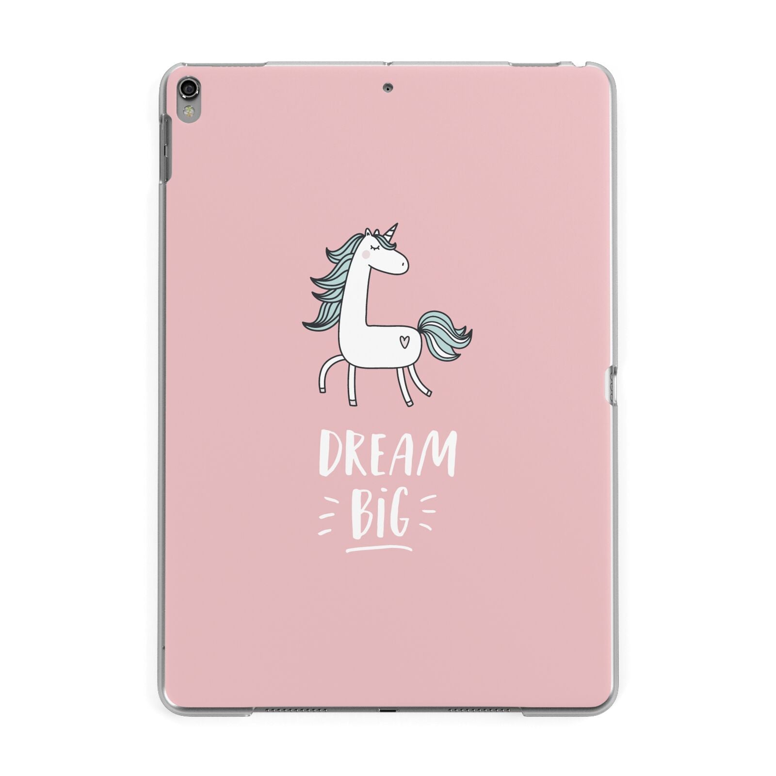 Unicorn Print Dream Big Apple iPad Grey Case