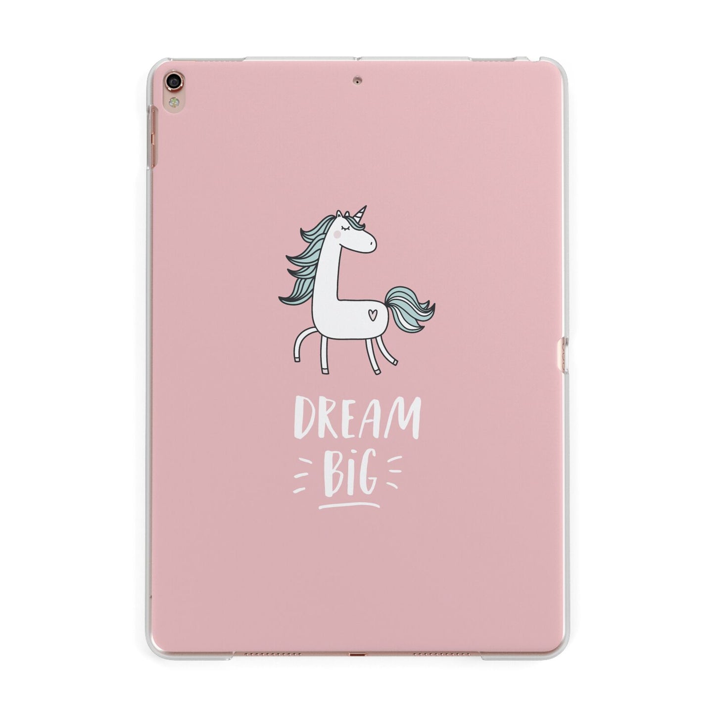Unicorn Print Dream Big Apple iPad Rose Gold Case