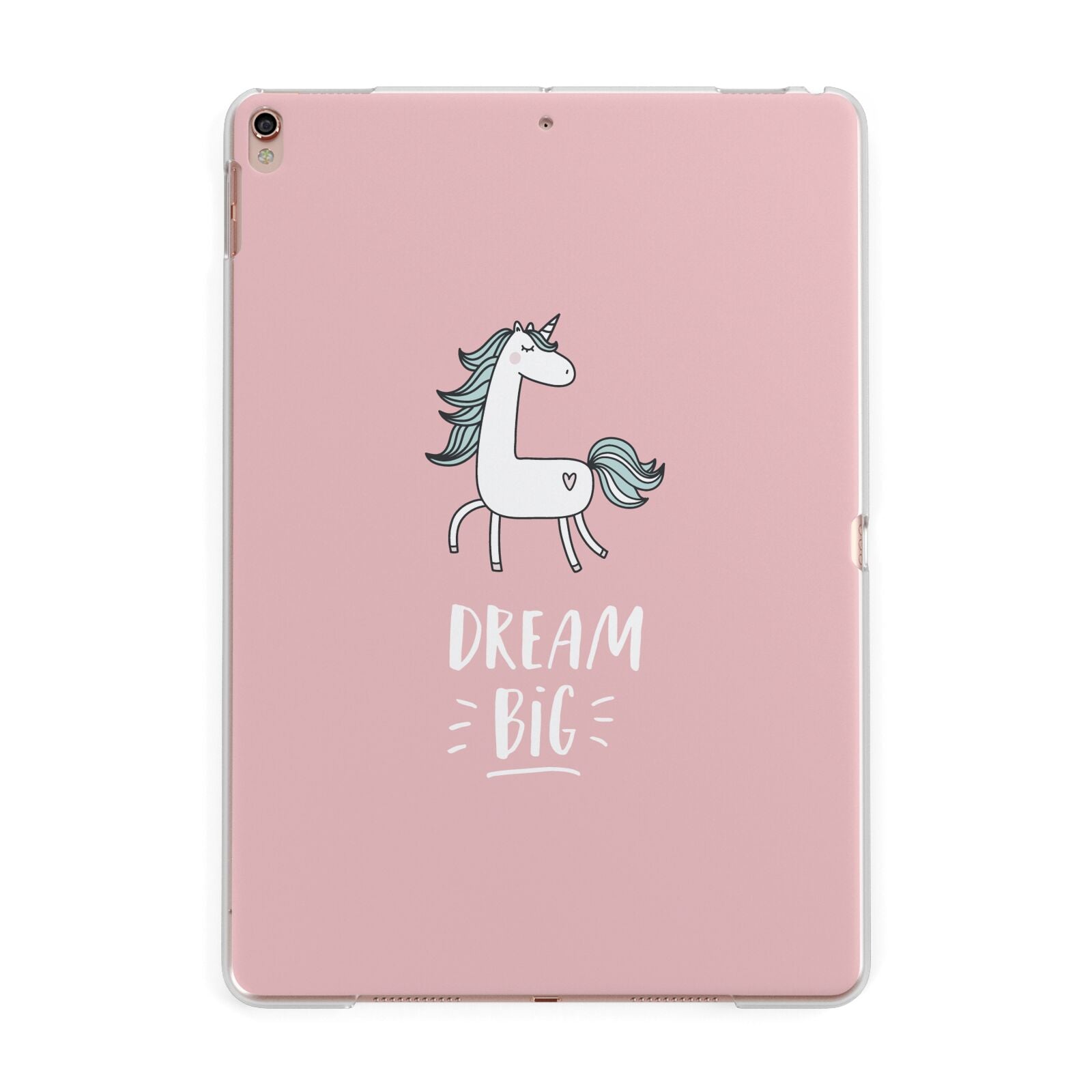 Unicorn Print Dream Big Apple iPad Rose Gold Case