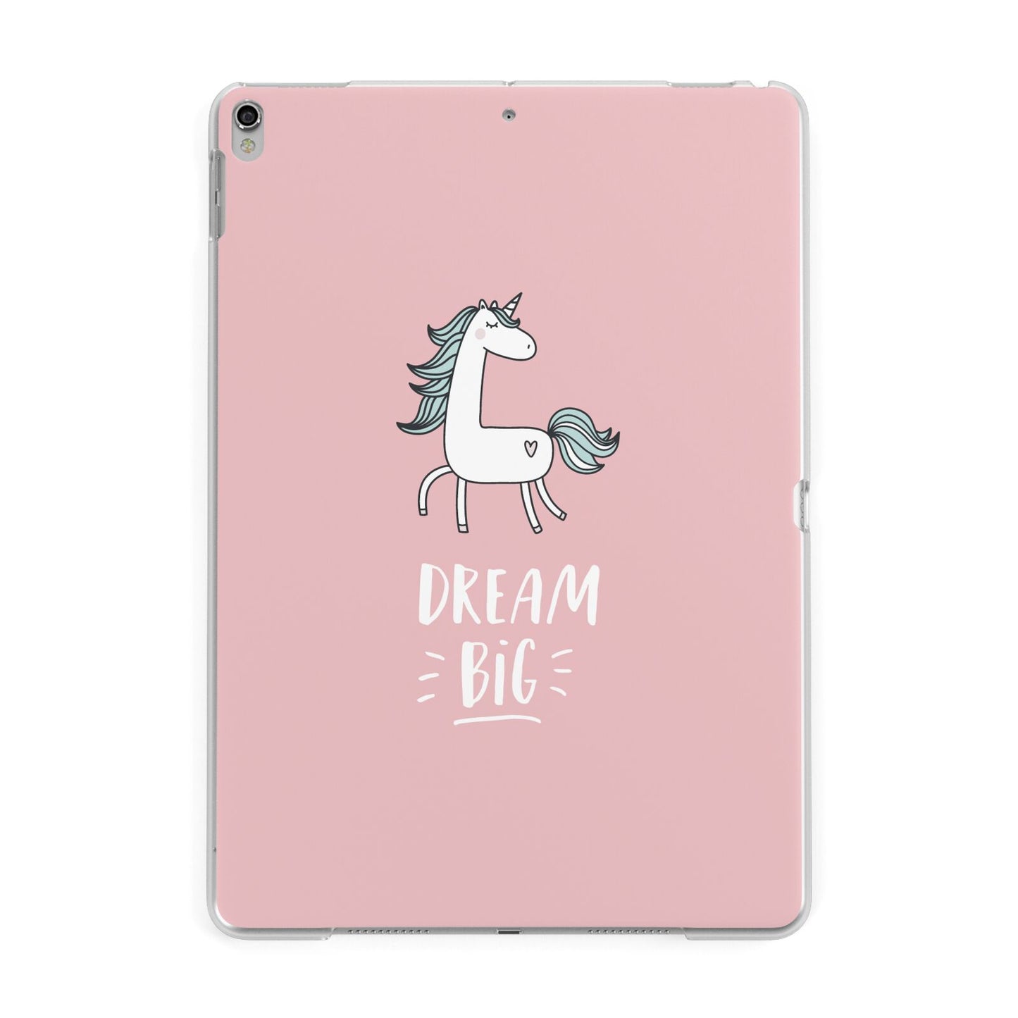 Unicorn Print Dream Big Apple iPad Silver Case
