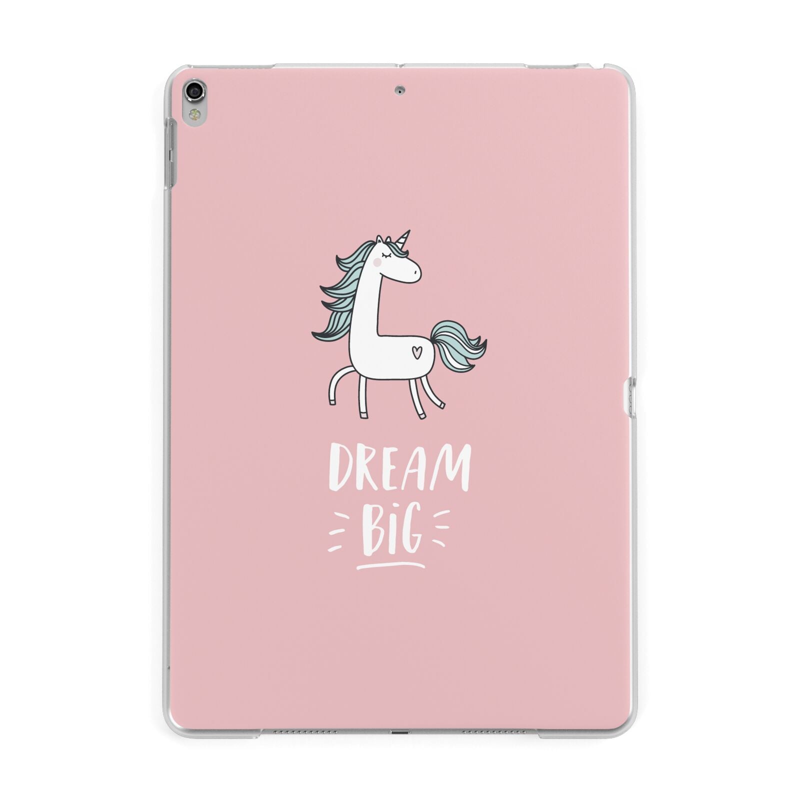 Unicorn Print Dream Big Apple iPad Silver Case