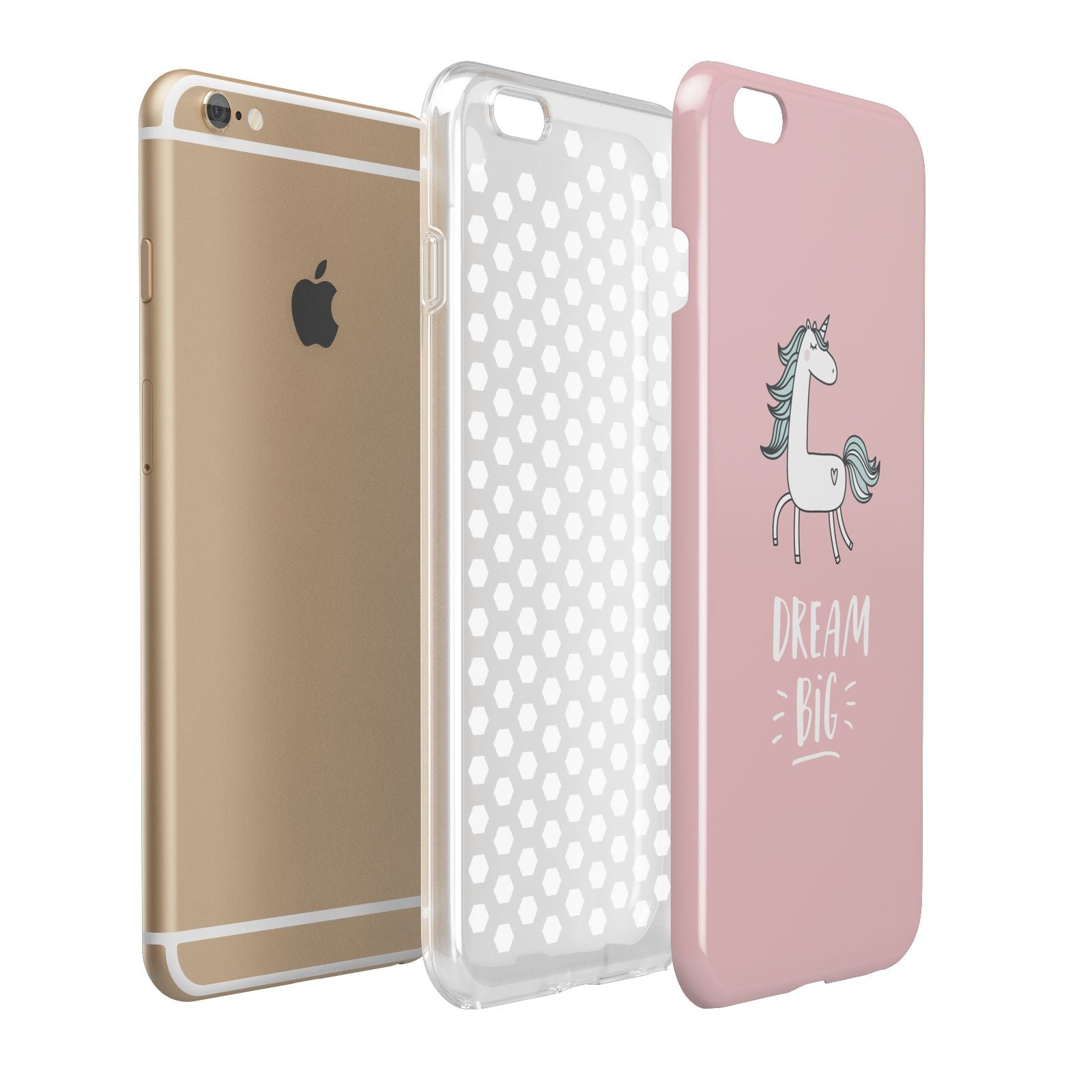Unicorn Print Dream Big Apple iPhone 6 Plus 3D Tough Case