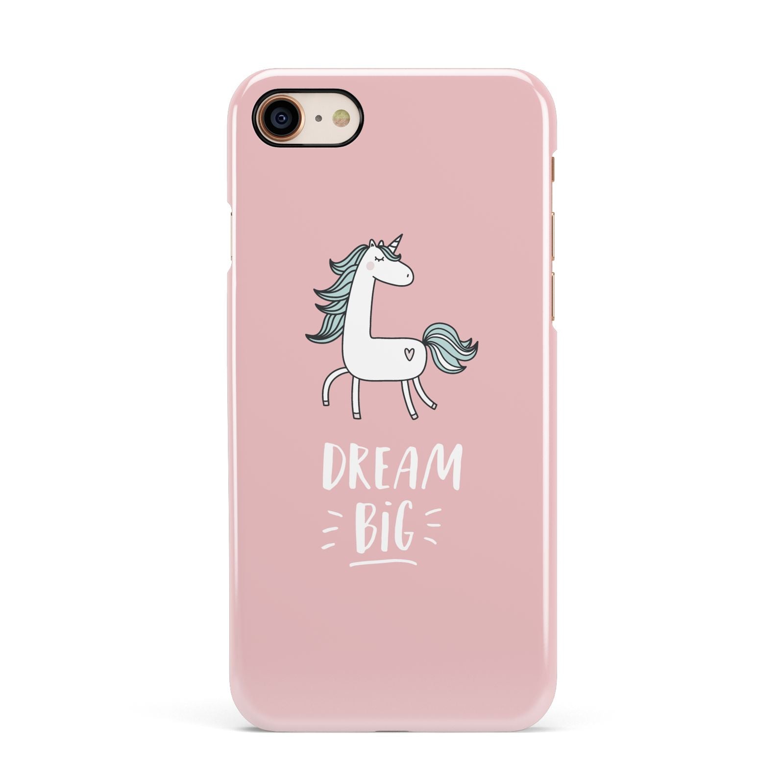 Unicorn Print Dream Big Apple iPhone 7 8 3D Snap Case