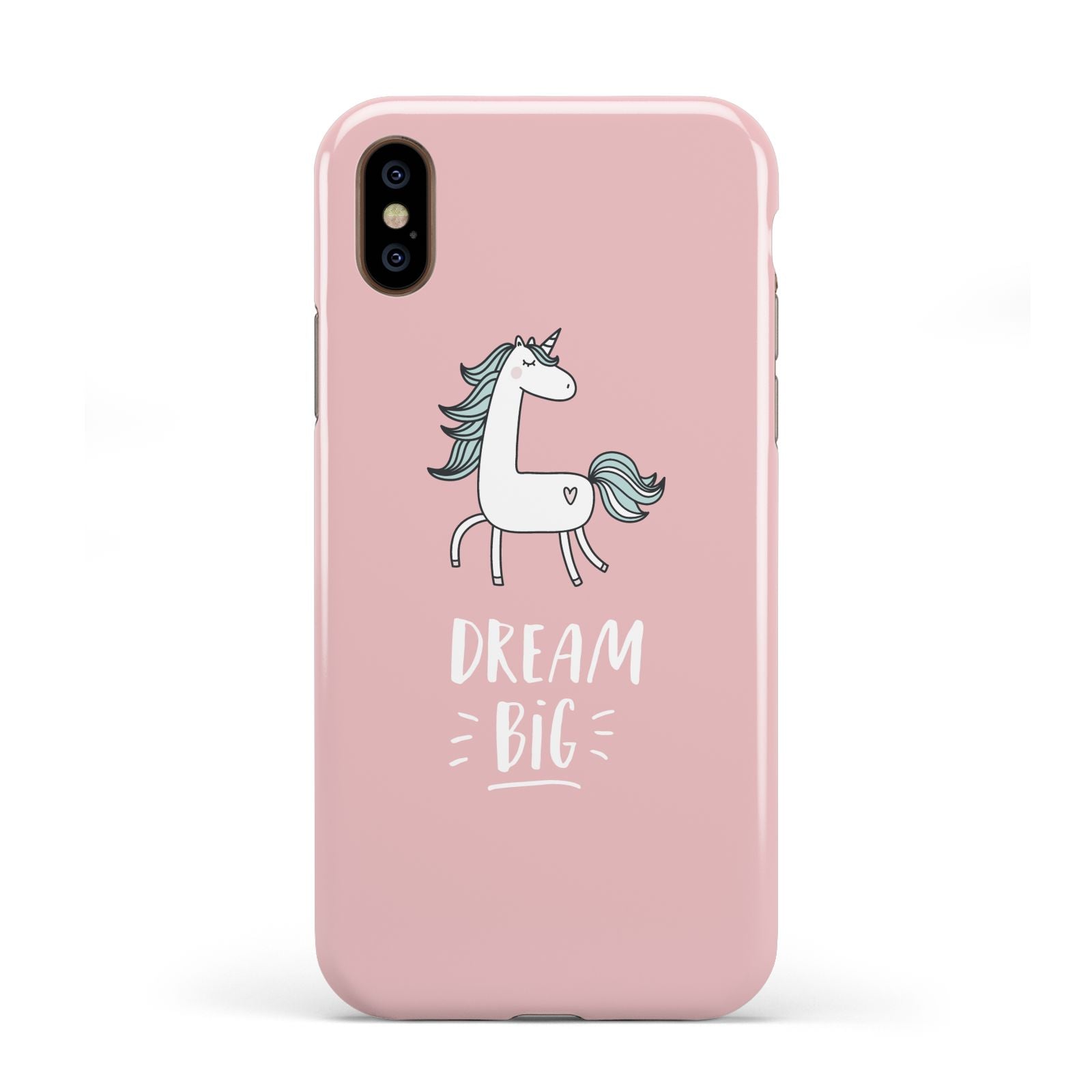 Unicorn Print Dream Big Apple iPhone XS 3D Tough