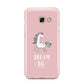 Unicorn Print Dream Big Samsung Galaxy A3 2017 Case on gold phone