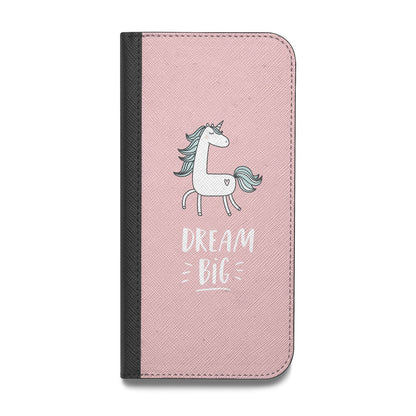 Unicorn Print Dream Big Vegan Leather Flip Samsung Case