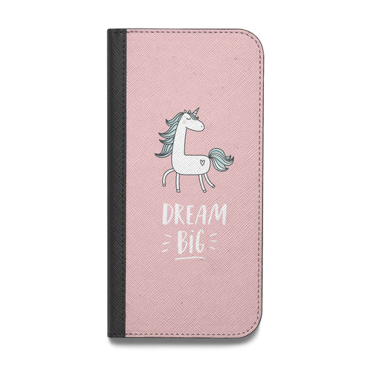 Unicorn Print Dream Big Vegan Leather Flip Samsung Case