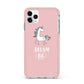 Unicorn Print Dream Big iPhone 11 Pro Max Impact Pink Edge Case