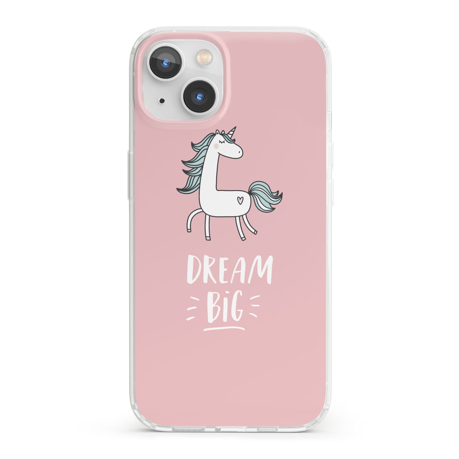 Unicorn Print Dream Big iPhone 13 Clear Bumper Case