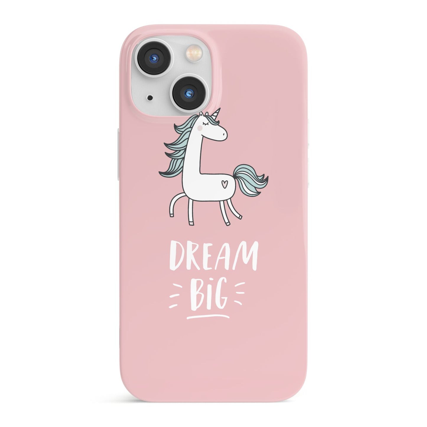 Unicorn Print Dream Big iPhone 13 Mini Full Wrap 3D Snap Case