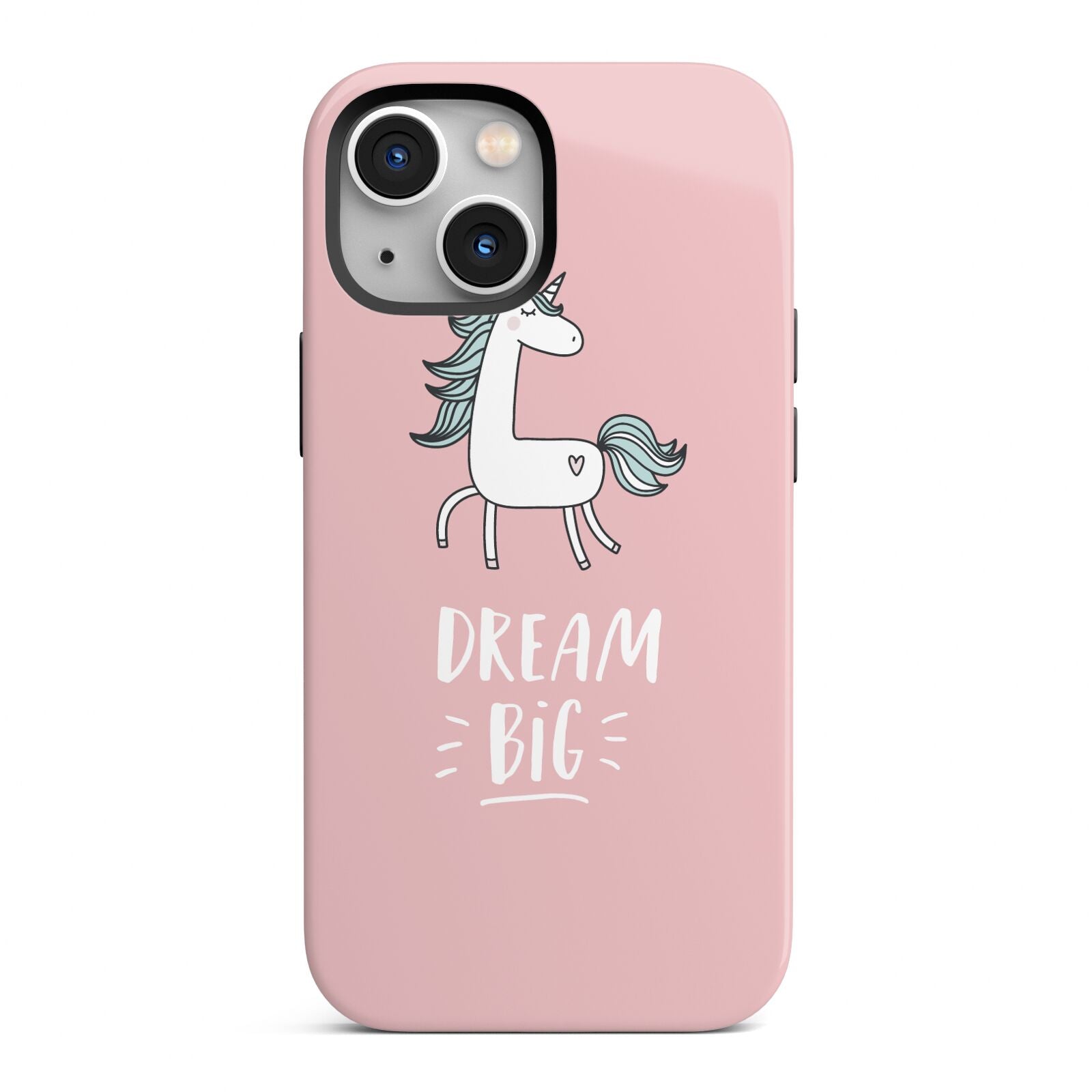 Unicorn Print Dream Big iPhone 13 Mini Full Wrap 3D Tough Case