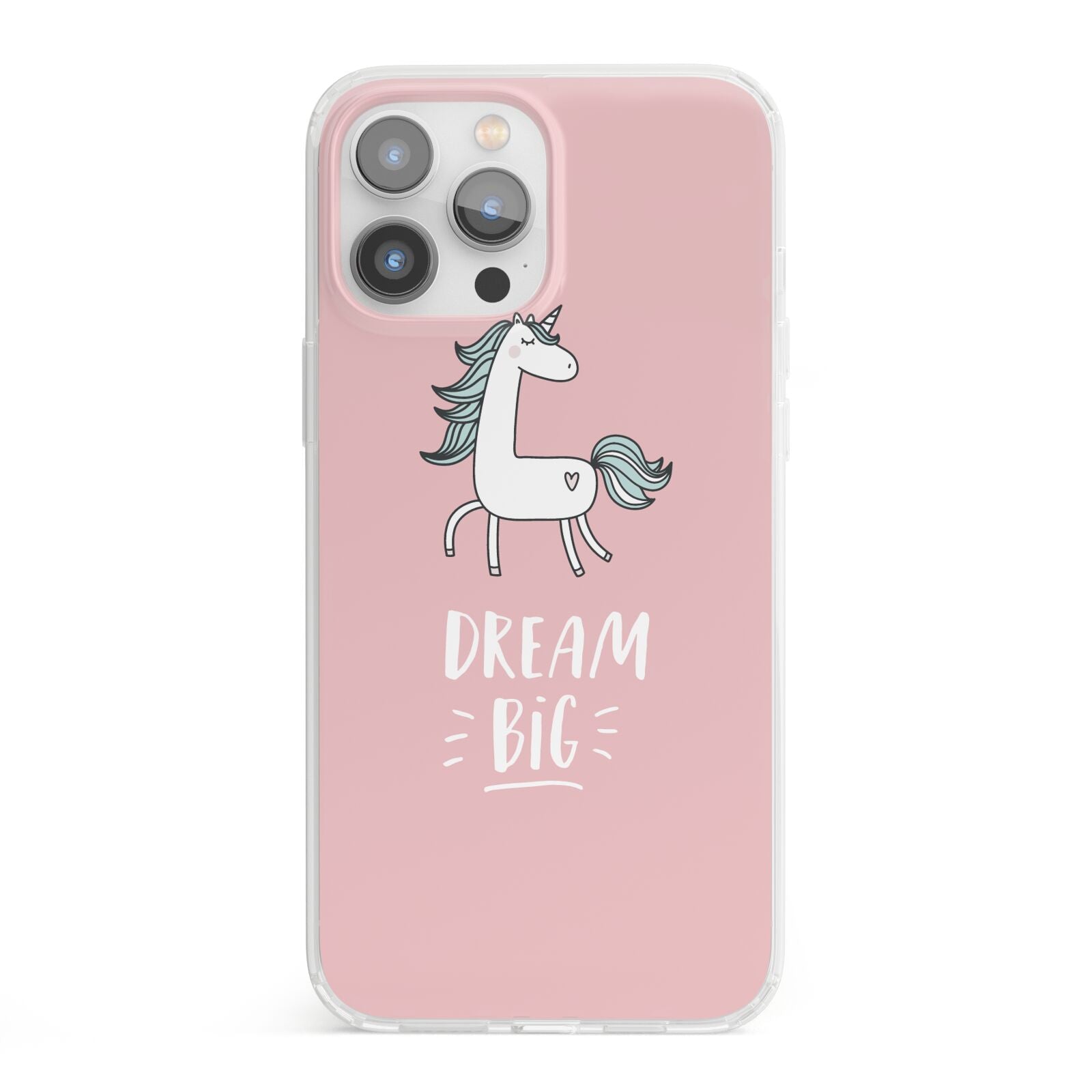 Unicorn Print Dream Big iPhone 13 Pro Max Clear Bumper Case