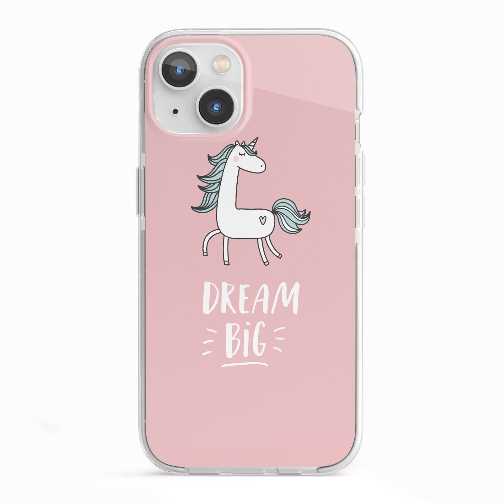 Unicorn Print Dream Big iPhone 13 TPU Impact Case with White Edges