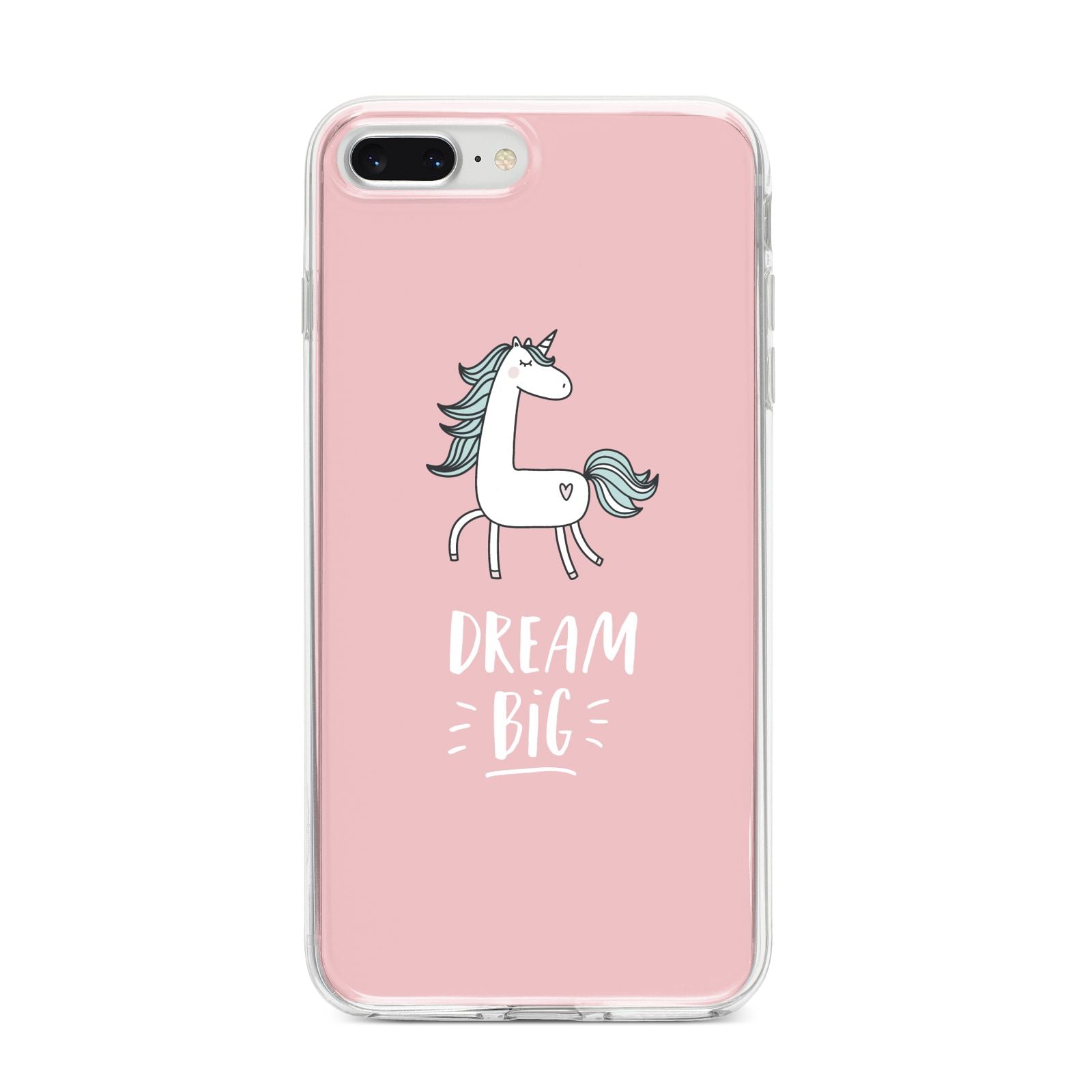 Unicorn Print Dream Big iPhone 8 Plus Bumper Case on Silver iPhone