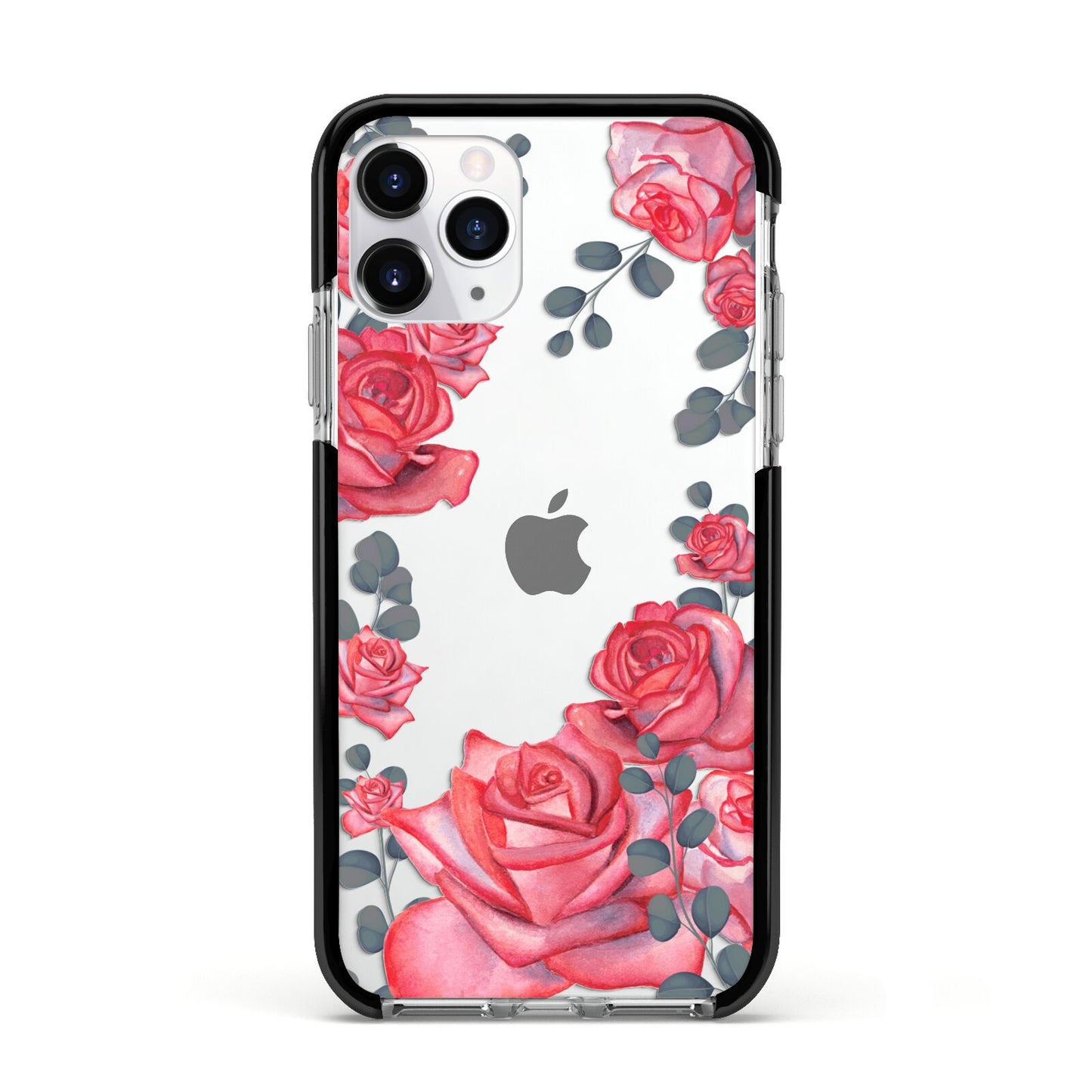 Valentine Floral Apple iPhone 11 Pro in Silver with Black Impact Case