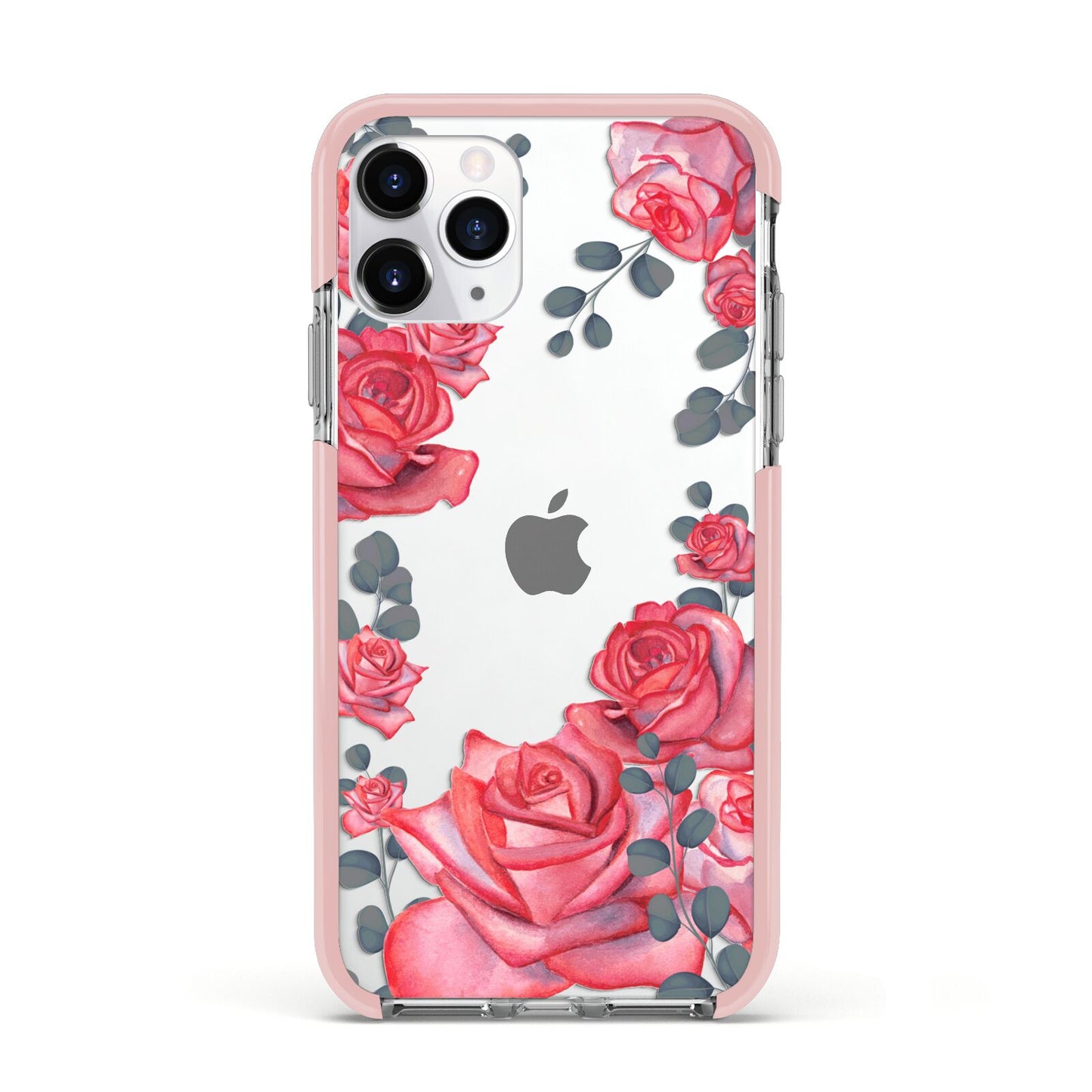 Valentine Floral Apple iPhone 11 Pro in Silver with Pink Impact Case