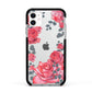 Valentine Floral Apple iPhone 11 in White with Black Impact Case