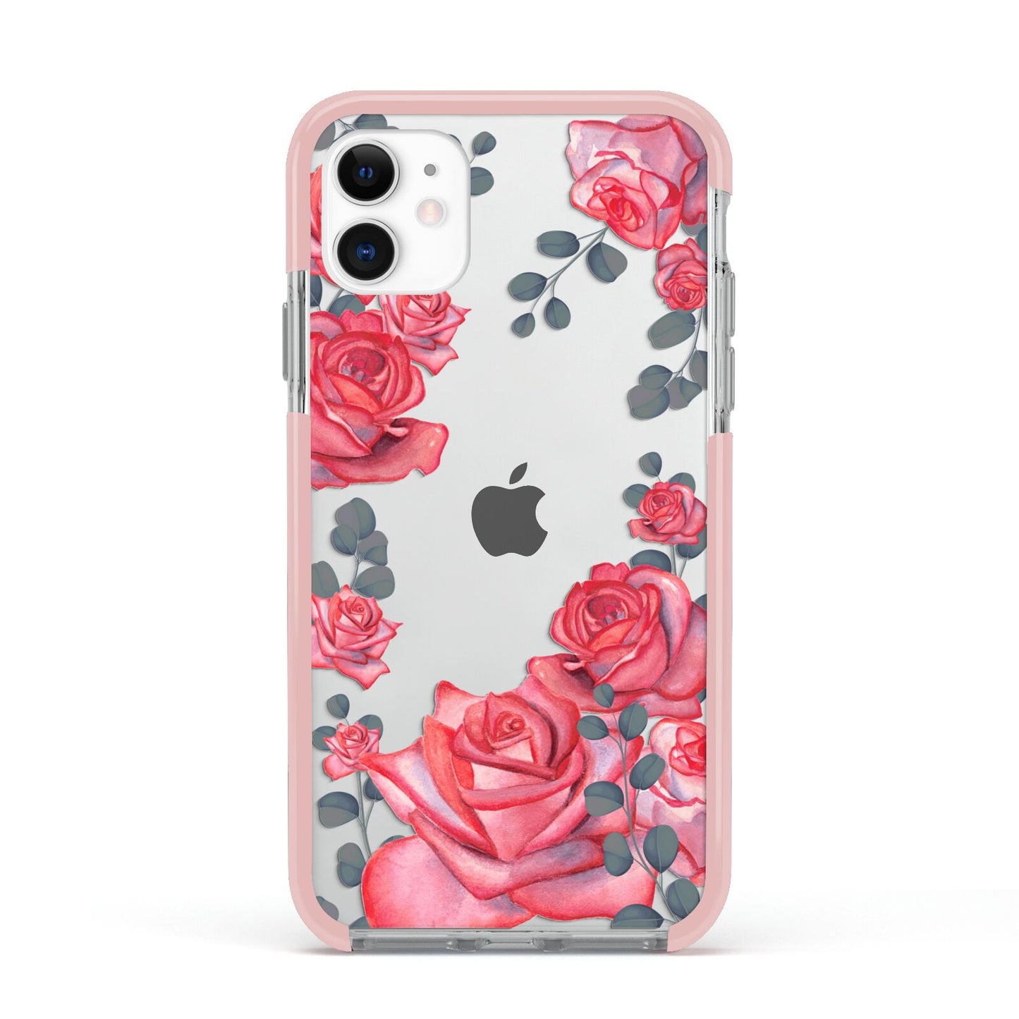 Valentine Floral Apple iPhone 11 in White with Pink Impact Case