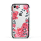 Valentine Floral Apple iPhone XR Impact Case Black Edge on Silver Phone