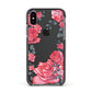 Valentine Floral Apple iPhone Xs Impact Case Black Edge on Black Phone