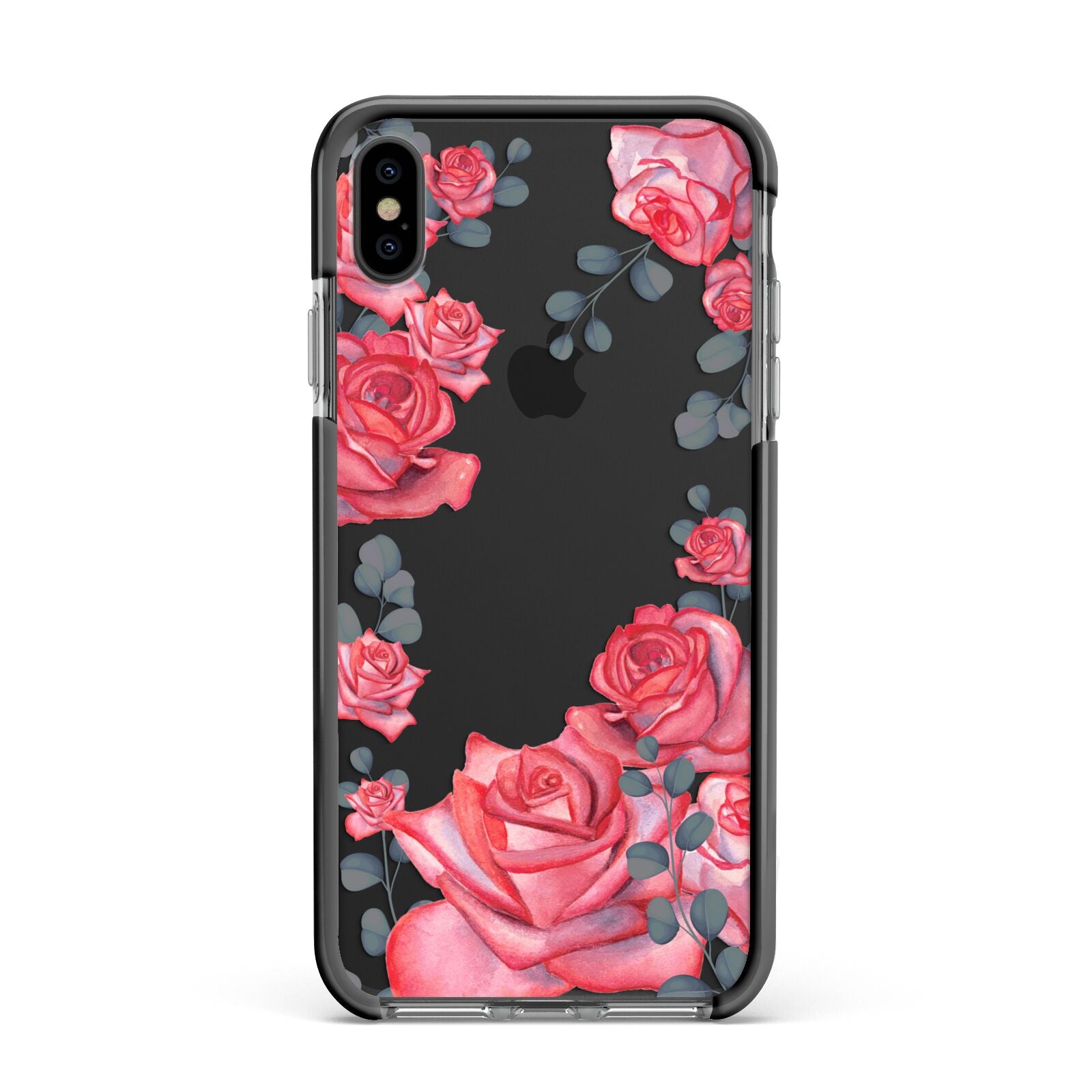Valentine Floral Apple iPhone Xs Max Impact Case Black Edge on Black Phone