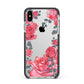 Valentine Floral Apple iPhone Xs Max Impact Case Black Edge on Silver Phone