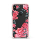 Valentine Floral Apple iPhone Xs Max Impact Case Pink Edge on Black Phone