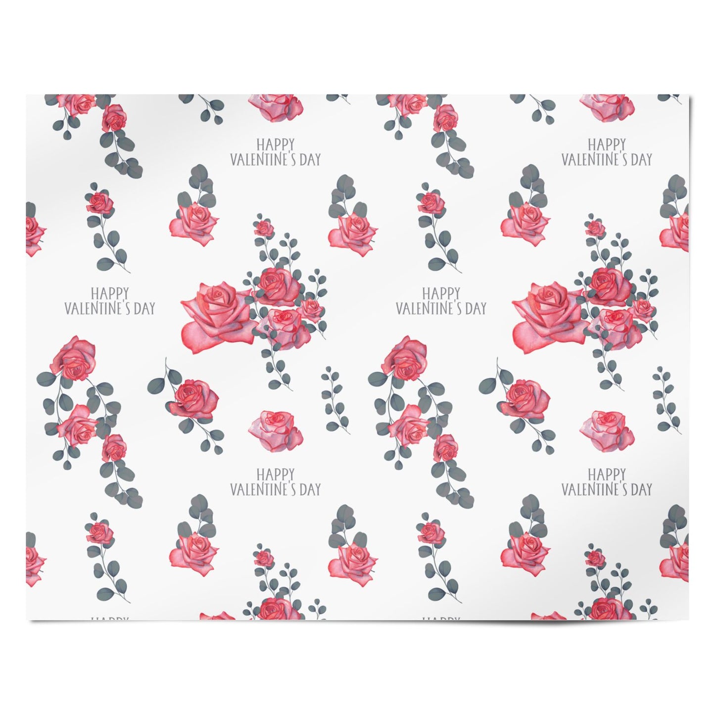 Valentine Floral Personalised Wrapping Paper Alternative