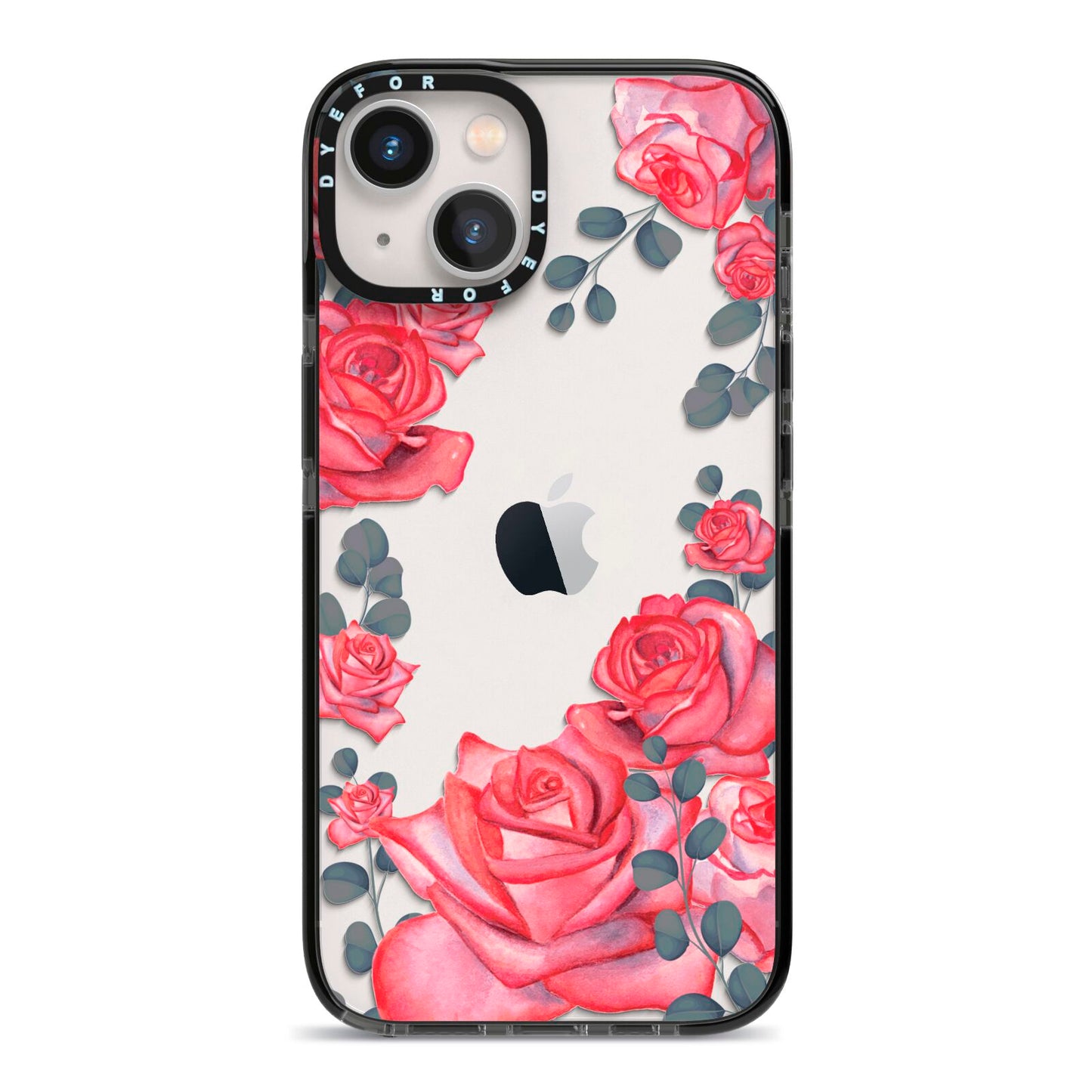 Valentine Floral iPhone 13 Black Impact Case on Silver phone