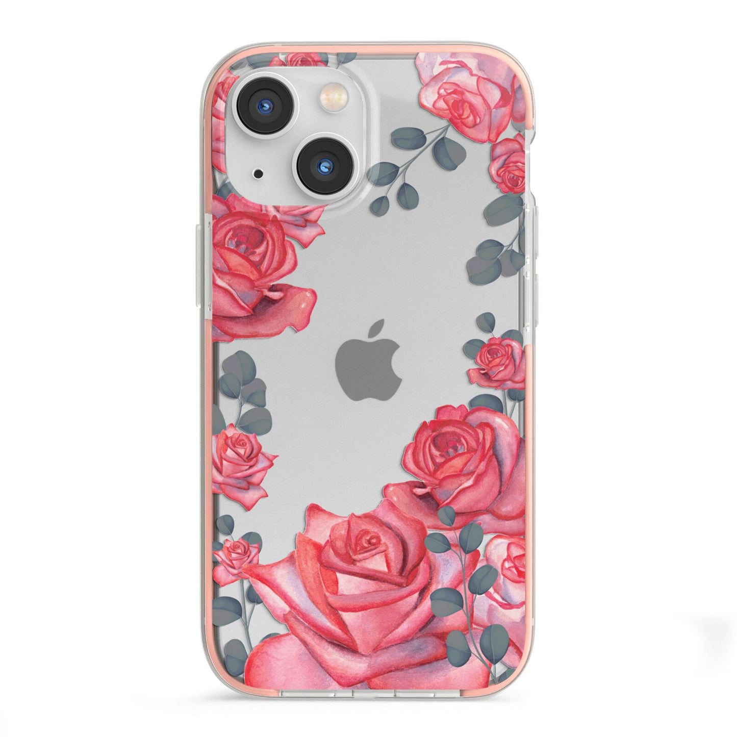 Valentine Floral iPhone 13 Mini TPU Impact Case with Pink Edges
