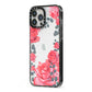 Valentine Floral iPhone 13 Pro Max Black Impact Case Side Angle on Silver phone