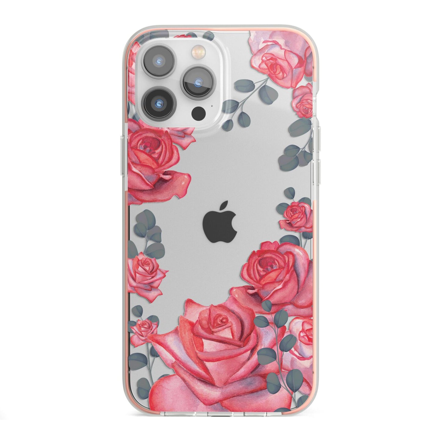 Valentine Floral iPhone 13 Pro Max TPU Impact Case with Pink Edges