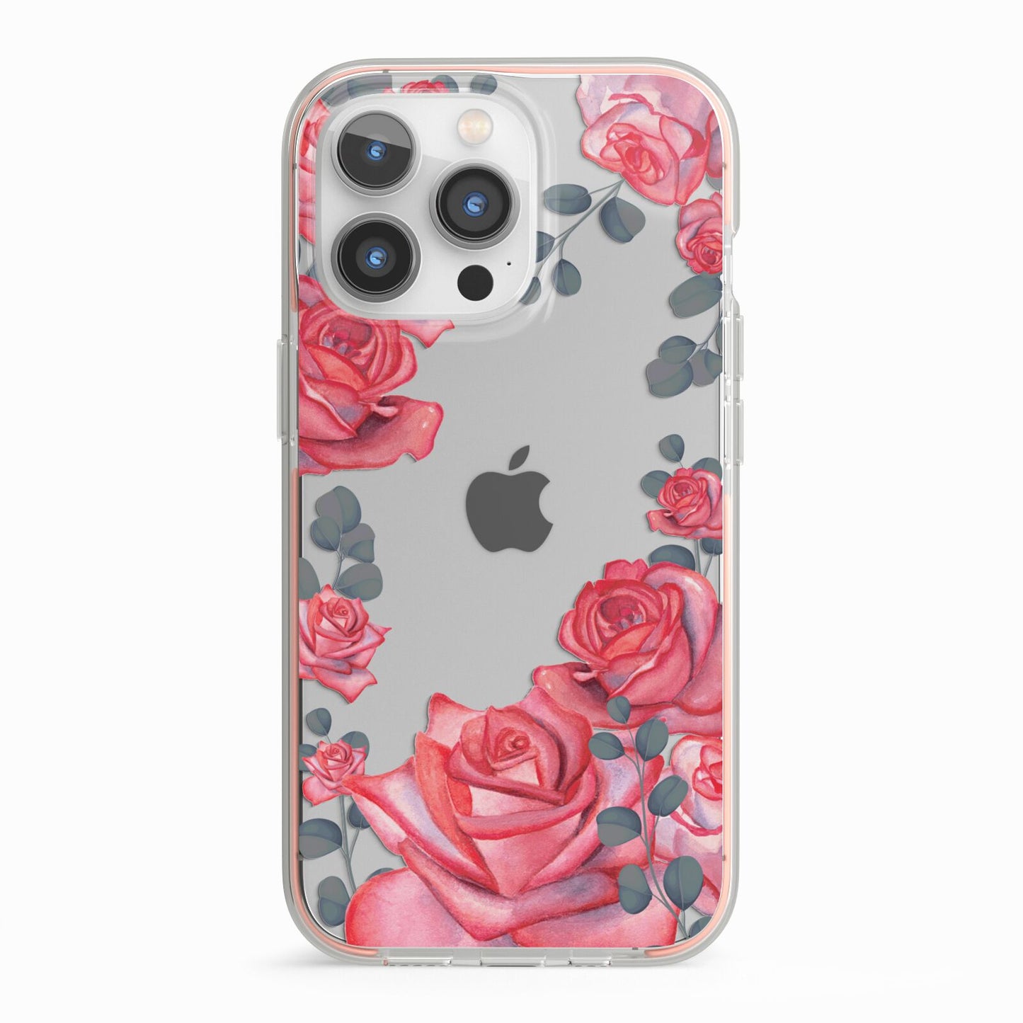 Valentine Floral iPhone 13 Pro TPU Impact Case with Pink Edges
