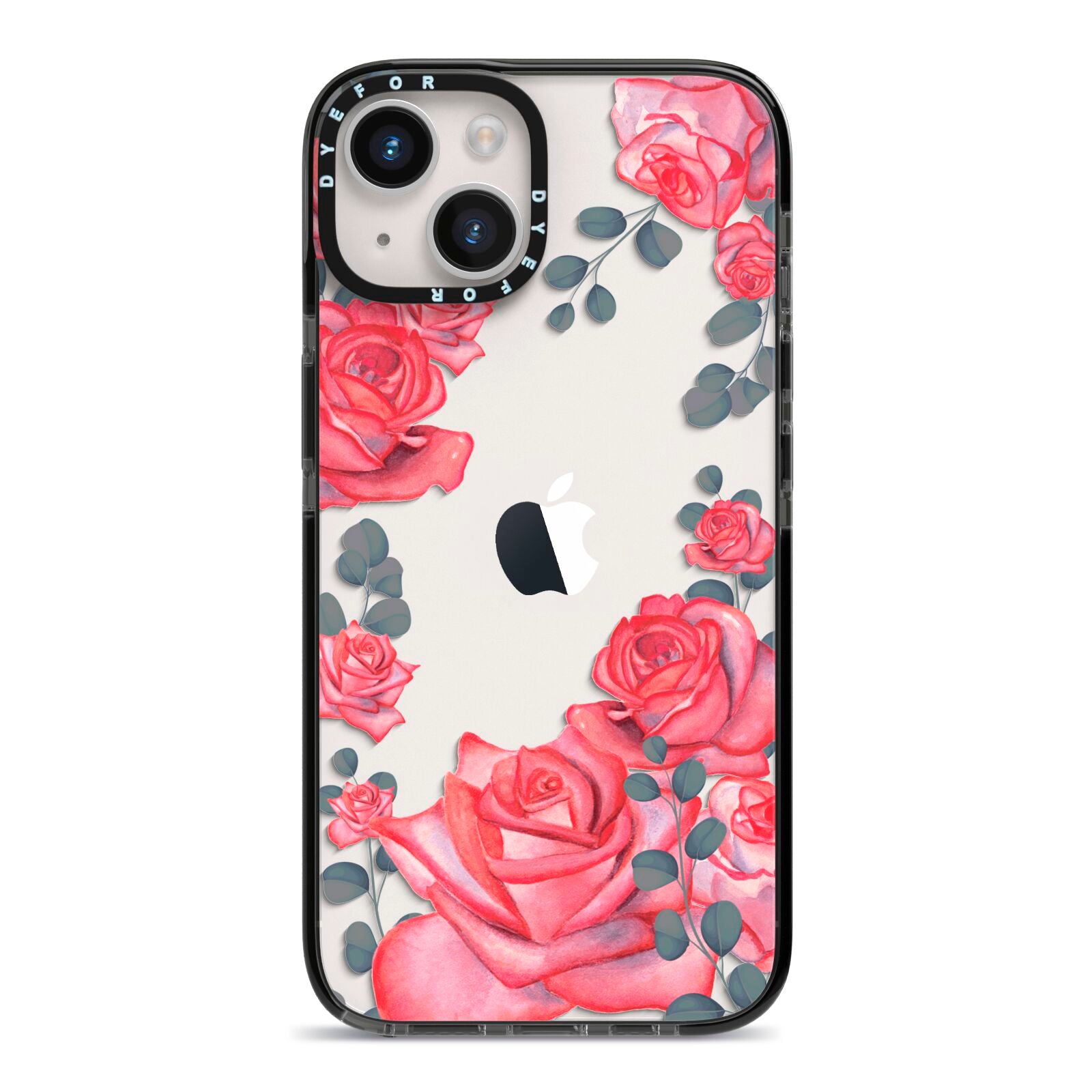 Valentine Floral iPhone 14 Black Impact Case on Silver phone