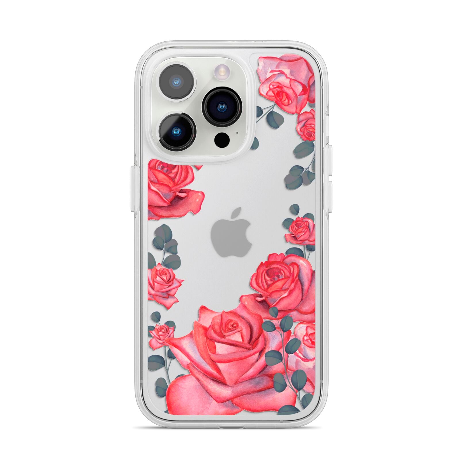Valentine Floral iPhone 14 Pro Clear Tough Case Silver