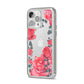 Valentine Floral iPhone 14 Pro Max Clear Tough Case Silver Angled Image