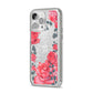 Valentine Floral iPhone 14 Pro Max Glitter Tough Case Silver Angled Image