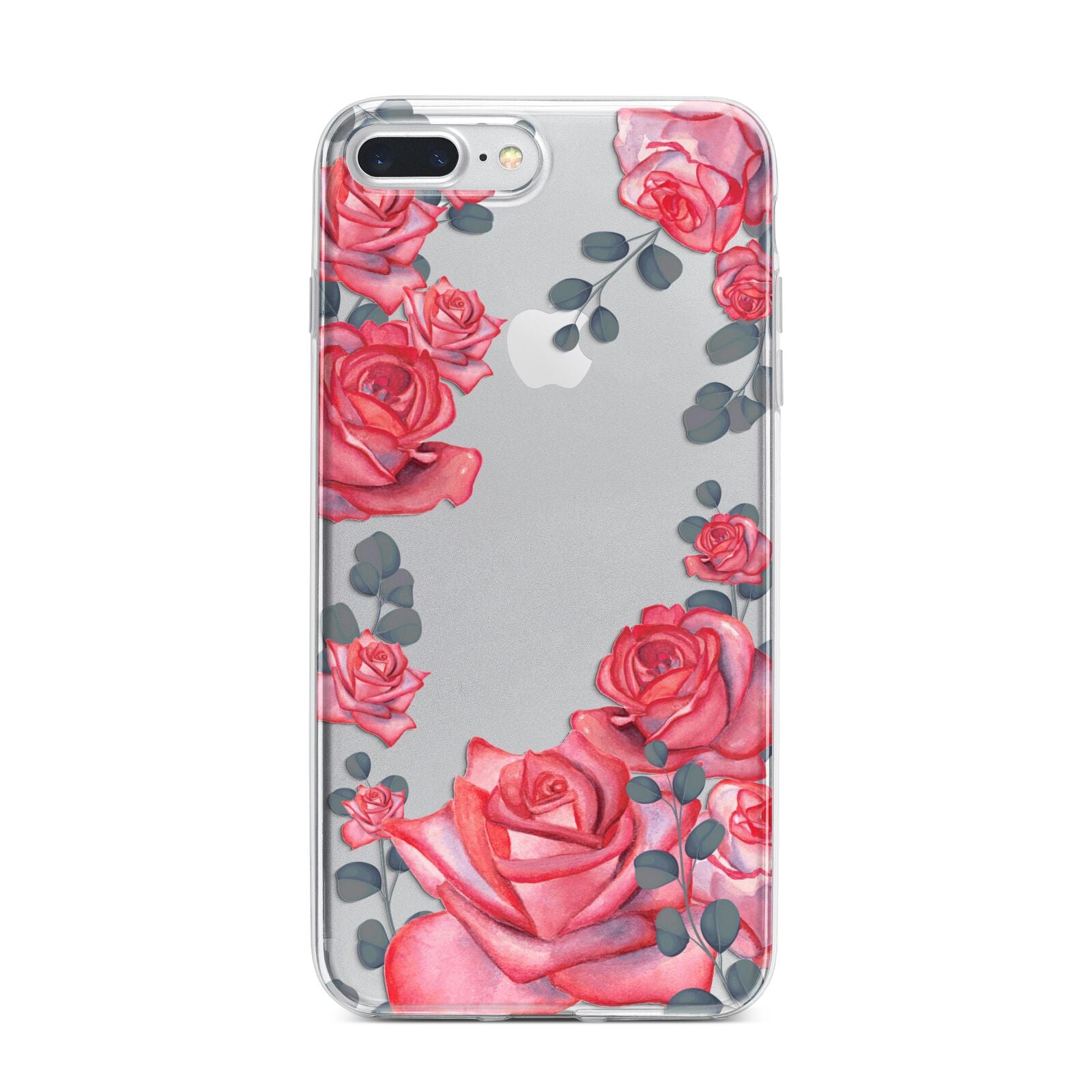 Valentine Floral iPhone 7 Plus Bumper Case on Silver iPhone